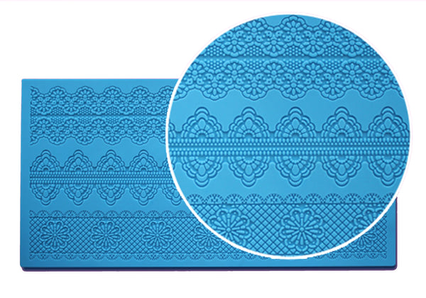 2D and 3D Silicone Cake Decorating Lace Icing Impression Mat For Creating Edible Lace