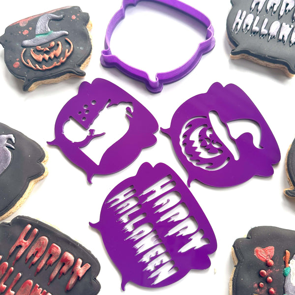 Halloween imPRESSed® Cutz - COULDRON cookie cutter and embosser set