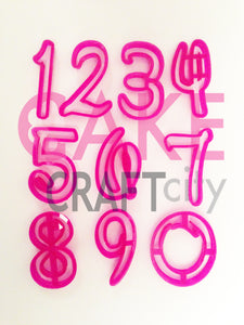 Numbers in a Funky script style font. For Cake Decorating icing Fondant