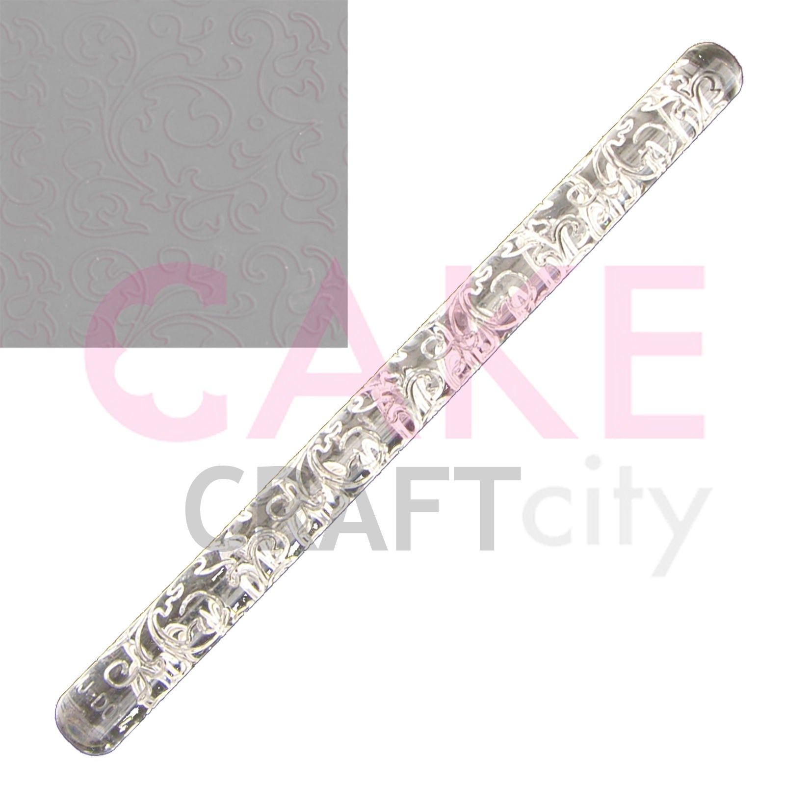 Large Damask effect Texture Embossing Acrylic Cake Decorating Rolling Pin