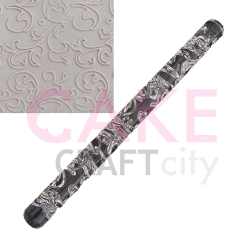 Damask effect Texture Embossing Acrylic Rolling Pin cake decorating
