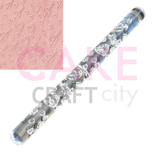 Cupid hearts Love effect Texture Embossing Acrylic Rolling Pin cake decorating