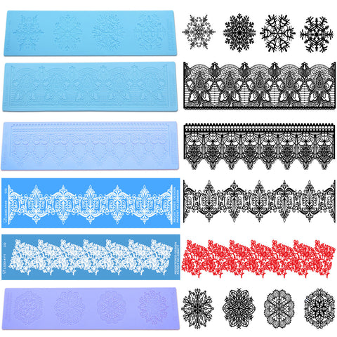 3D Silicone Cake Decorating Lace Icing Impression Mat For Creating Edible Lace