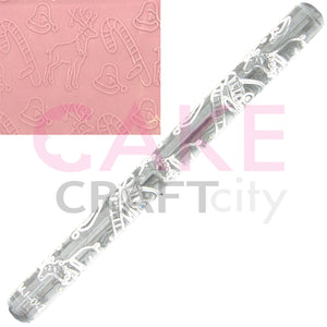 Christmas Theme effect Texture Embossing Acrylic Rolling Pin cake decorating