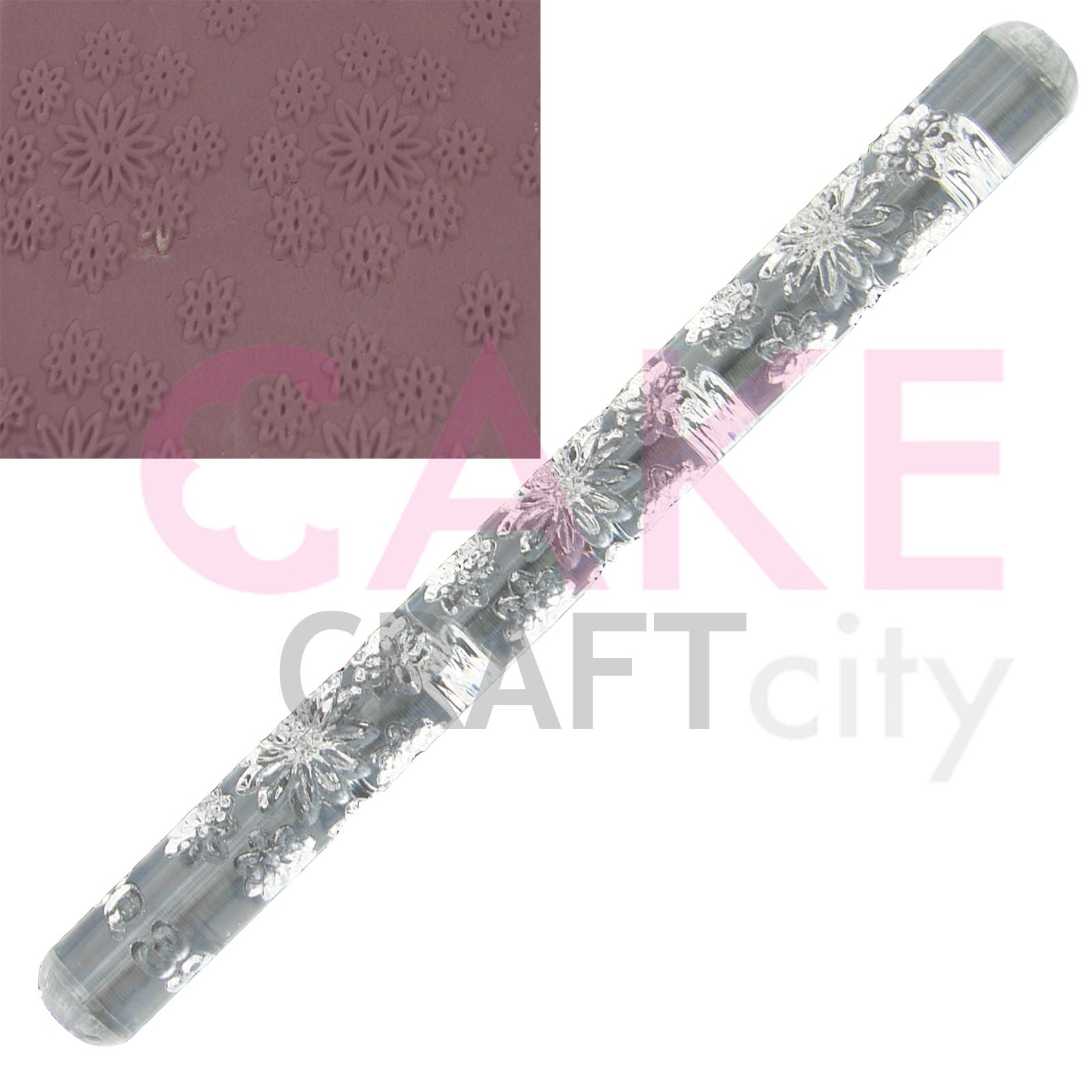 Daisy Flower effect Texture Embossing Acrylic Rolling Pin cake decorating