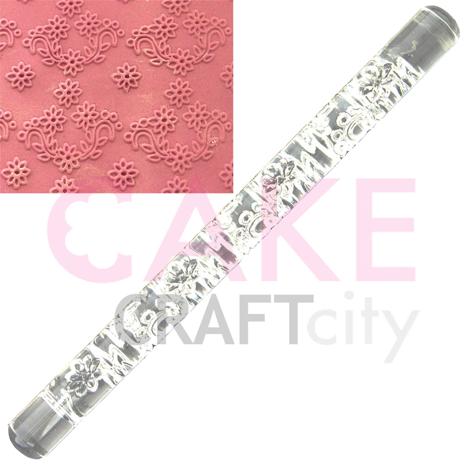 Daisy Garland effect Texture Embossing Acrylic Rolling Pin cake decorating