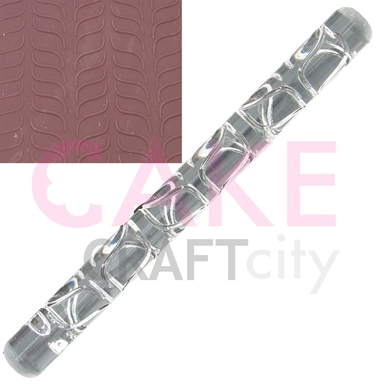 Pair line Waves effect Texture Embossing Acrylic Rolling Pin cake decorating
