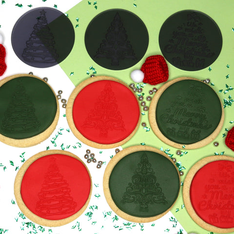 imPRESSed® Christmas Cookie Fondant Embosser - Christmas Tree Set of 3 Designs