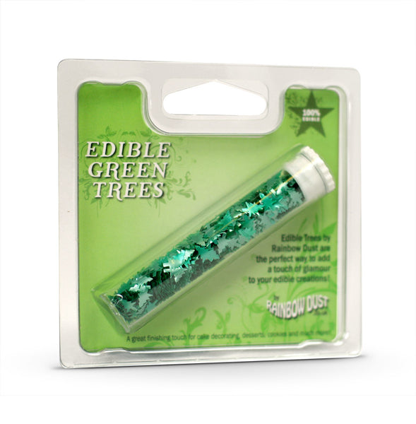 Rainbow Dust Edible  Shapes - GREEN TREES