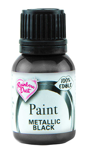 Rainbow Dust Metallic-Pearlescent Edible Food Paint - Black