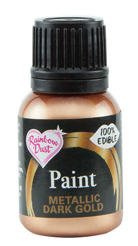 Rainbow Dust Metallic-Pearlescent Edible Food Paint - Dark Gold