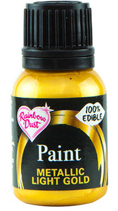 Rainbow Dust Metallic-Pearlescent Edible Food Paint - Light Gold