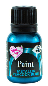 Rainbow Dust Metallic-Pearlescent Edible Food Paint - Peacock Blue