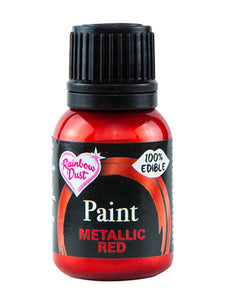 Rainbow Dust Metallic-Pearlescent Edible Food Paint - Red